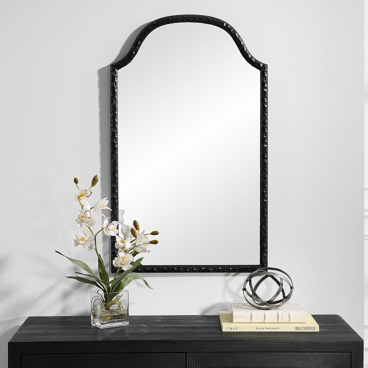 Matte Black Contemporary Style Arched Frame - Uttermost - Arched Mirrors by Modest Hut