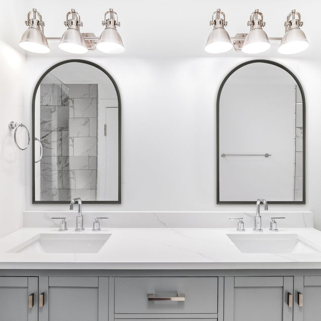 Matte Black Thin Frame Arch Top Mirror - Uttermost - Arched Mirrors by Modest Hut