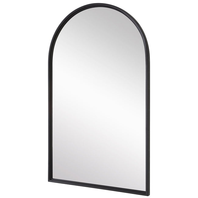 Matte Black Thin Frame Arch Top Mirror - Uttermost - Arched Mirrors by Modest Hut