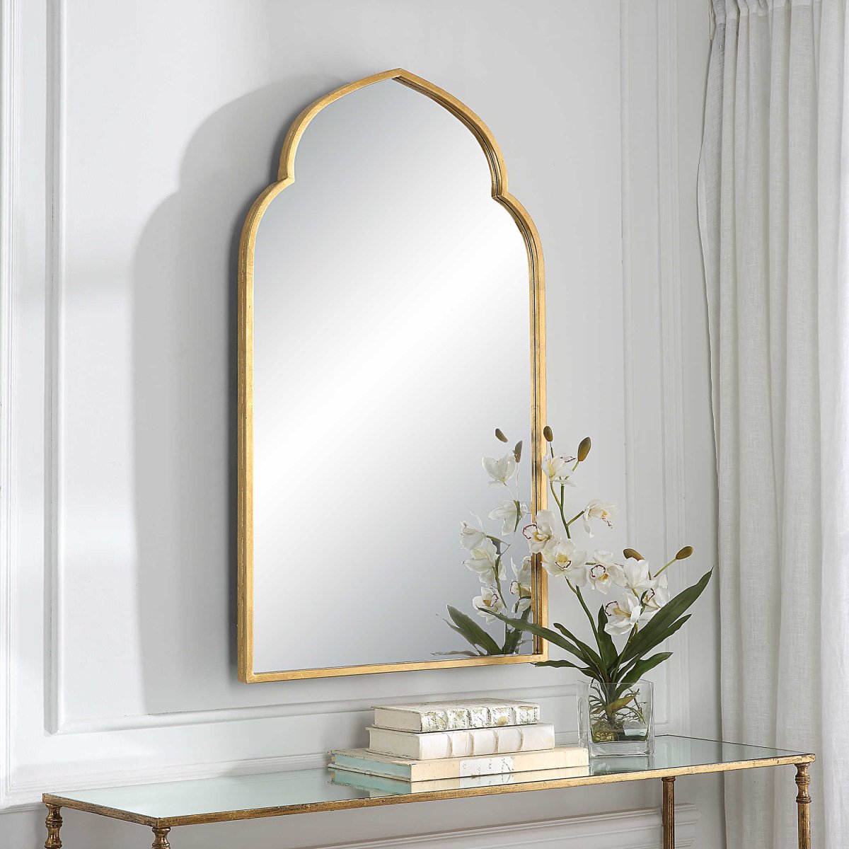 Moroccan Style Gold Mirror - Uttermost - Arched Mirrors by Modest Hut