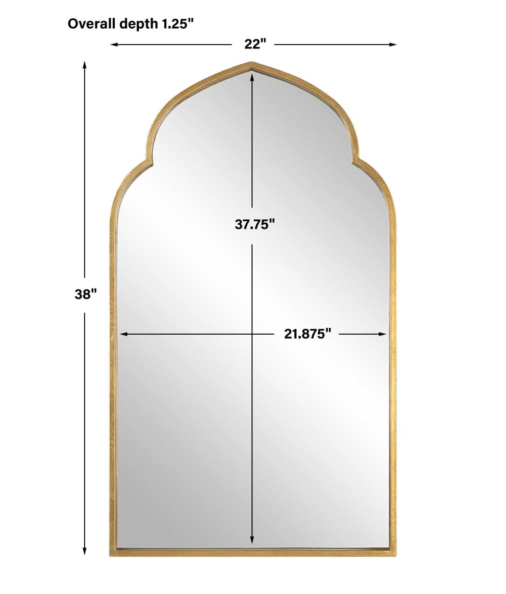 Moroccan Style Gold Mirror - Uttermost - Arched Mirrors by Modest Hut