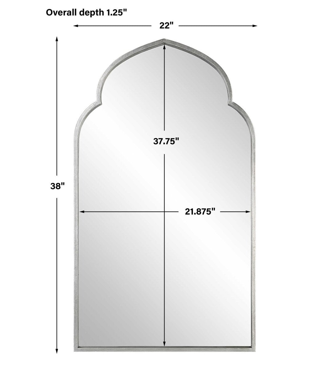 Moroccan Style Silver Mirror - Uttermost - Arched Mirrors by Modest Hut