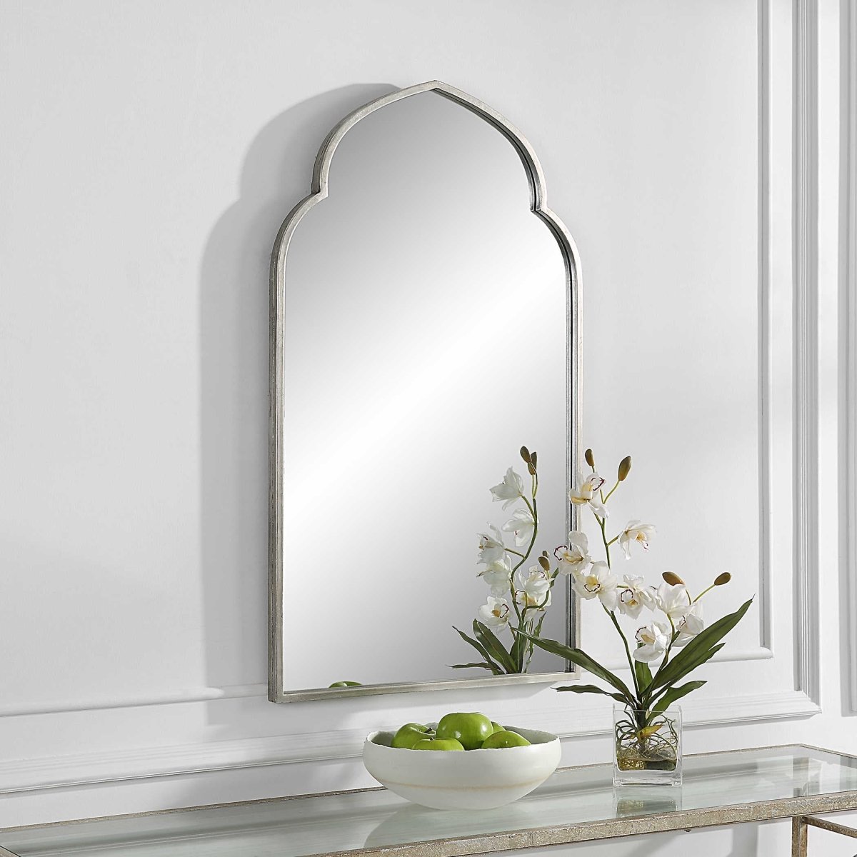 Moroccan Style Silver Mirror - Uttermost - Arched Mirrors by Modest Hut