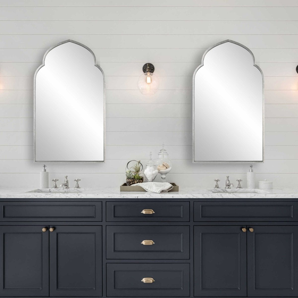 Moroccan Style Silver Mirror - Uttermost - Arched Mirrors by Modest Hut