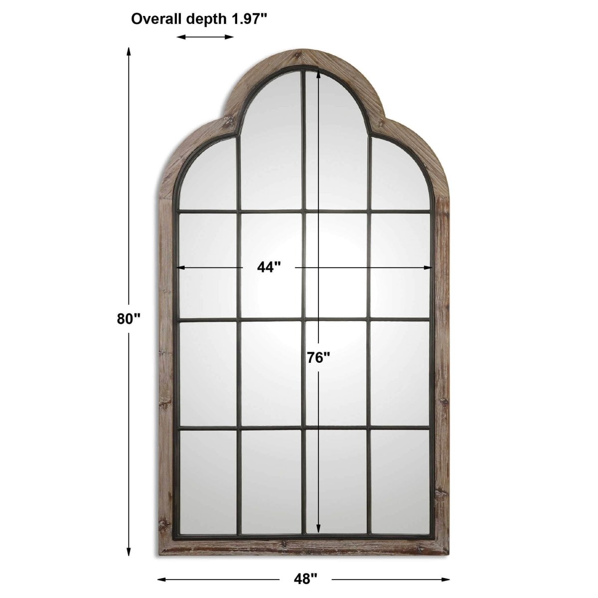 Reclaimed Pine Arch Mirror - Uttermost - Arched Mirrors by Modest Hut