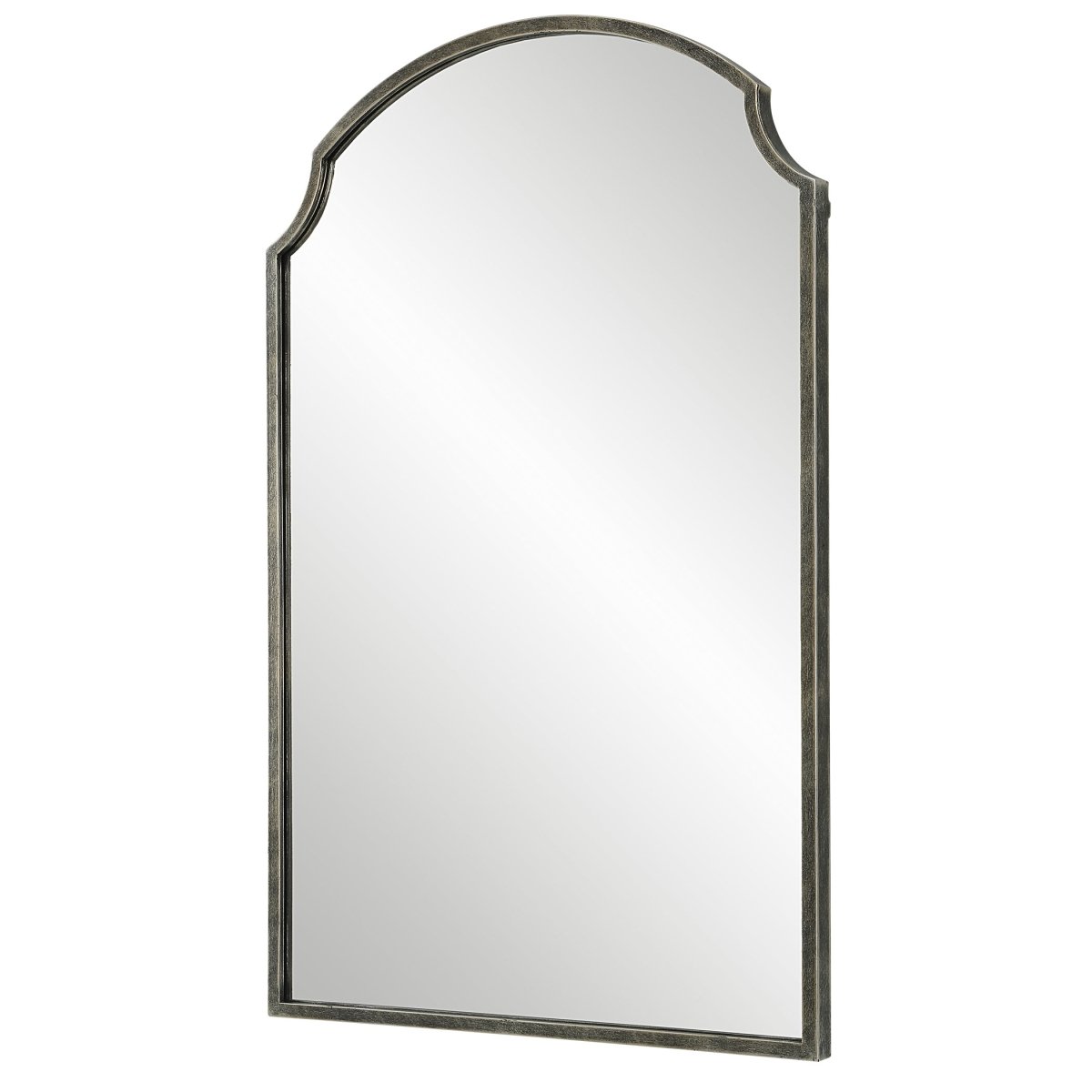 Rich Bronze Scalloped Corner Arch Top Mirror - Uttermost - Arched Mirrors by Modest Hut