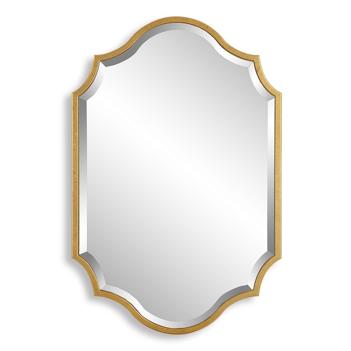 Rich Gold Leaf Curved and Arched Metal Frame Mirror - Uttermost - Arched Mirrors by Modest Hut