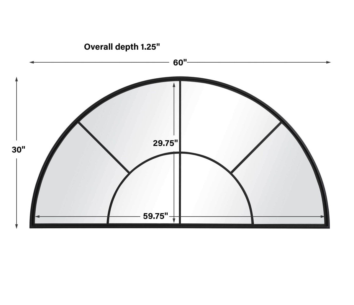 Rouse Iron Arched Window Mirror - Uttermost - Arched Mirrors by Modest Hut