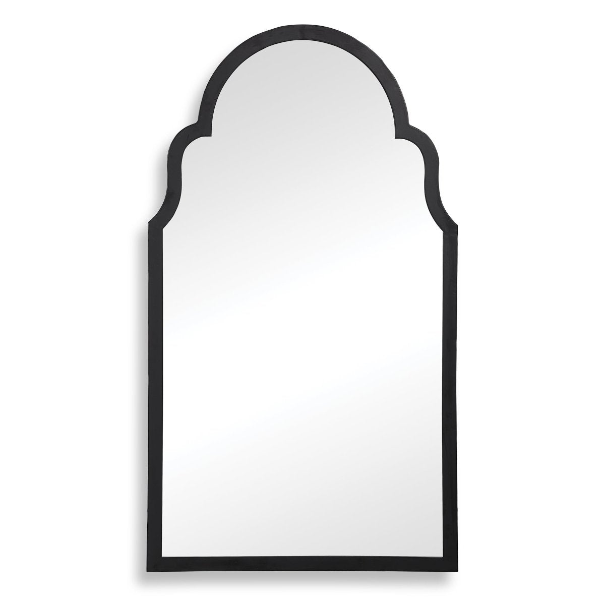 Satin Black Iron Arch Top Frame Mirror - Uttermost - Arched Mirrors by Modest Hut