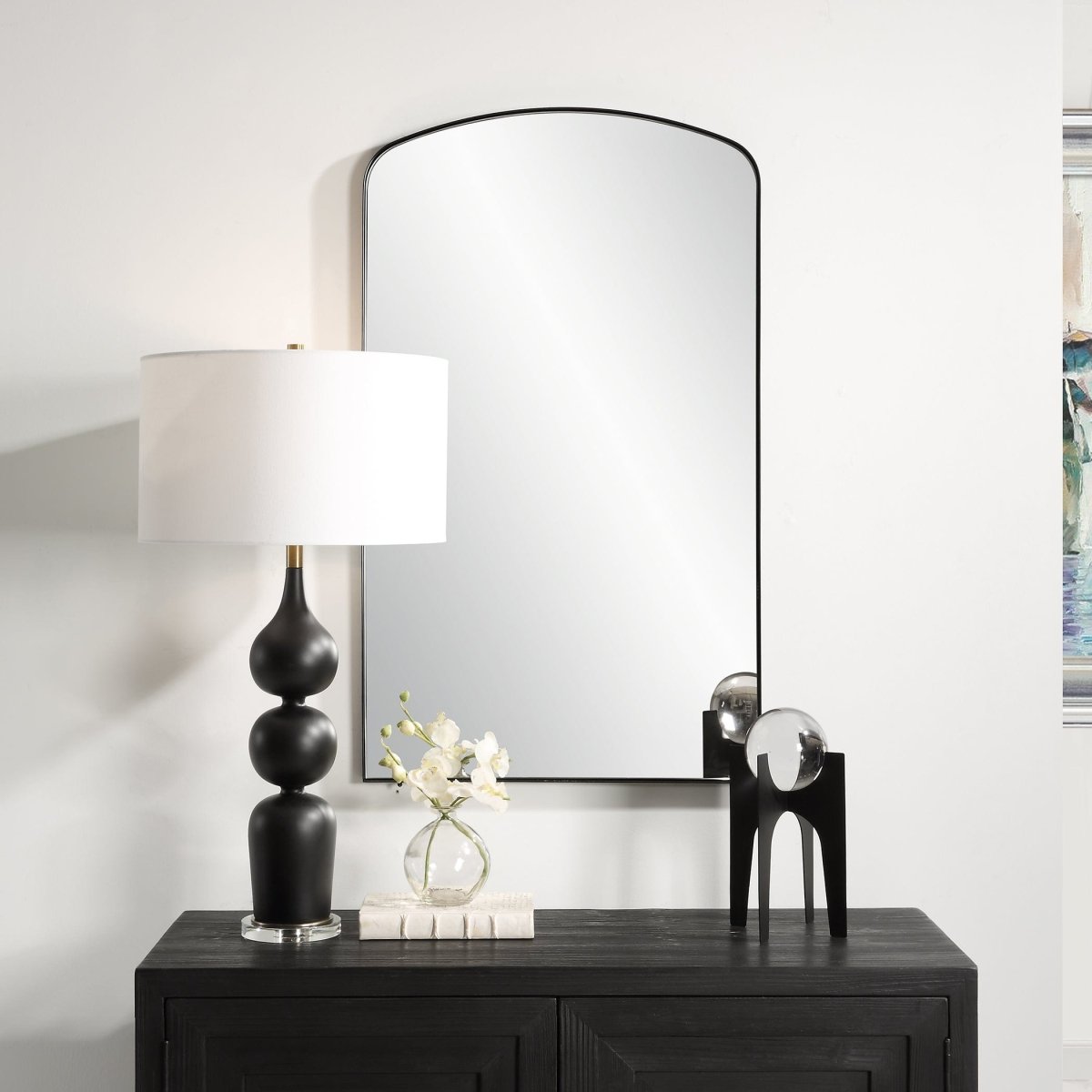 Tordera Black Arch Mirror - Uttermost - Arched Mirrors by Modest Hut