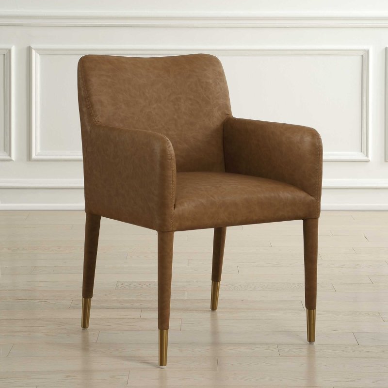 Conifer Camel Dining Armchair by Uttermost alternate view 1