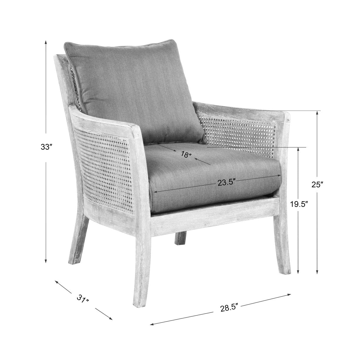 Encore Dark Gray Armchair - Uttermost - Armchairs by Modest Hut