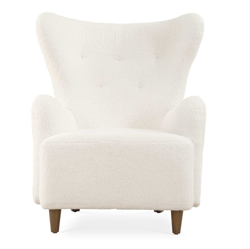 Ingel White Wingback Armchair by Uttermost product view