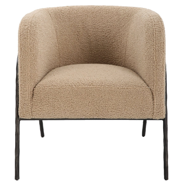 Jacobsen Tan Shearling Barrel Chair - Uttermost - Armchairs by Modest Hut