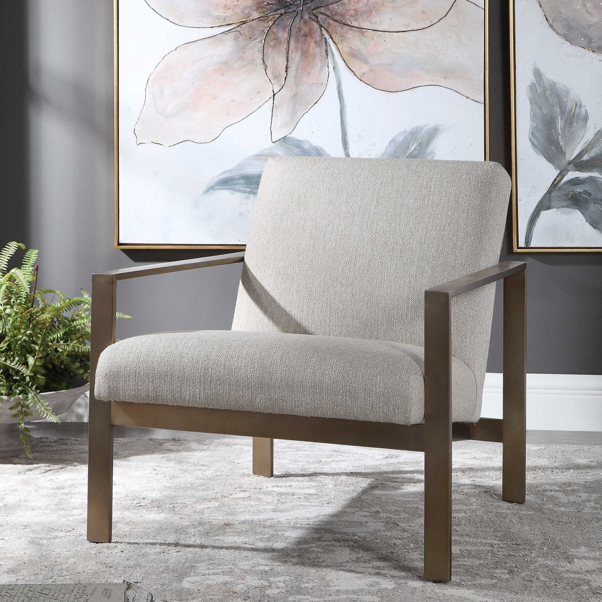 Wills Brass Brushed Armchair - Uttermost - Armchairs by Modest Hut