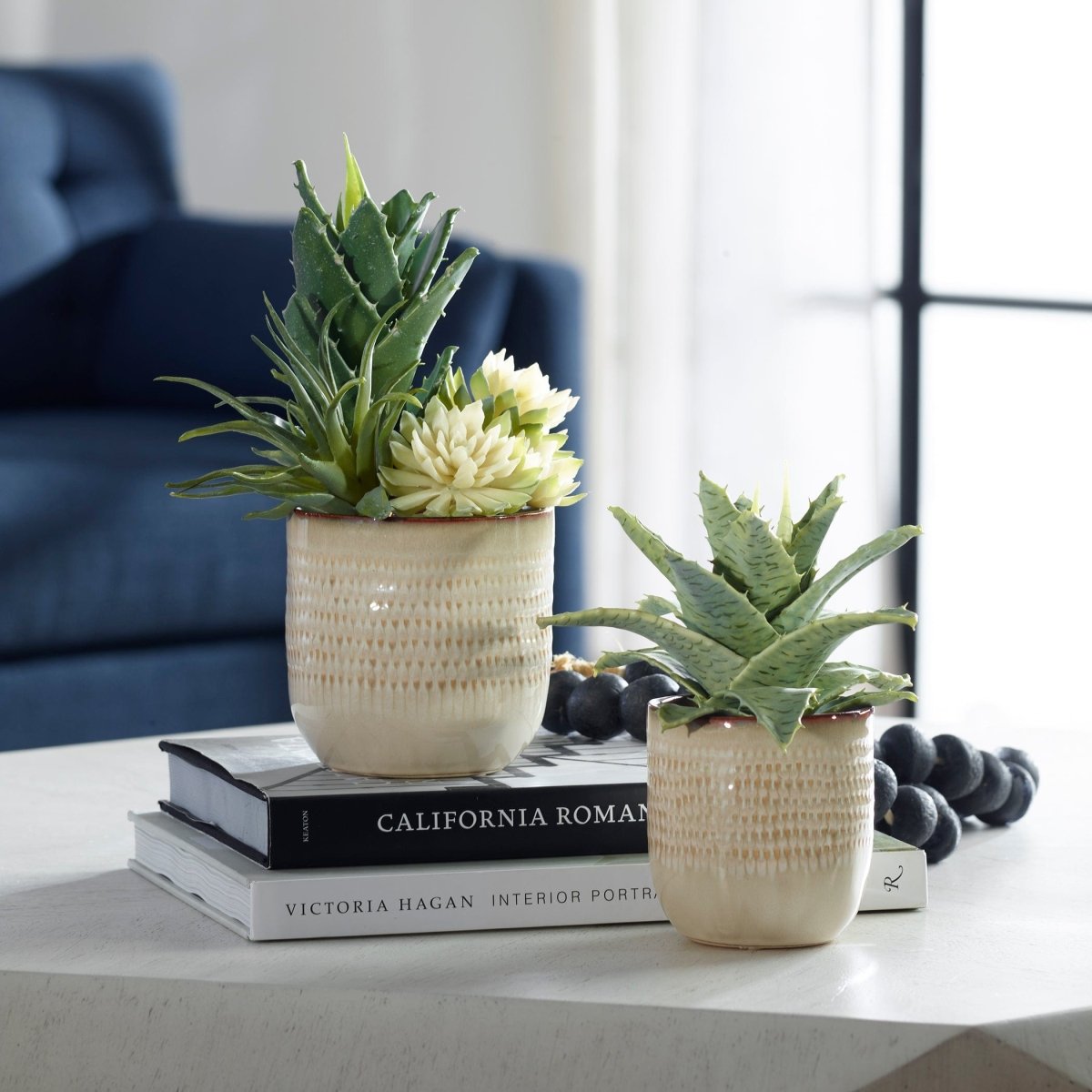 Seaside Succulents, Set/2 - Uttermost - Artificial Flora by Modest Hut