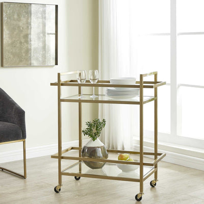 Erena Brass Bar Cart - Uttermost - Bar Carts by Modest Hut