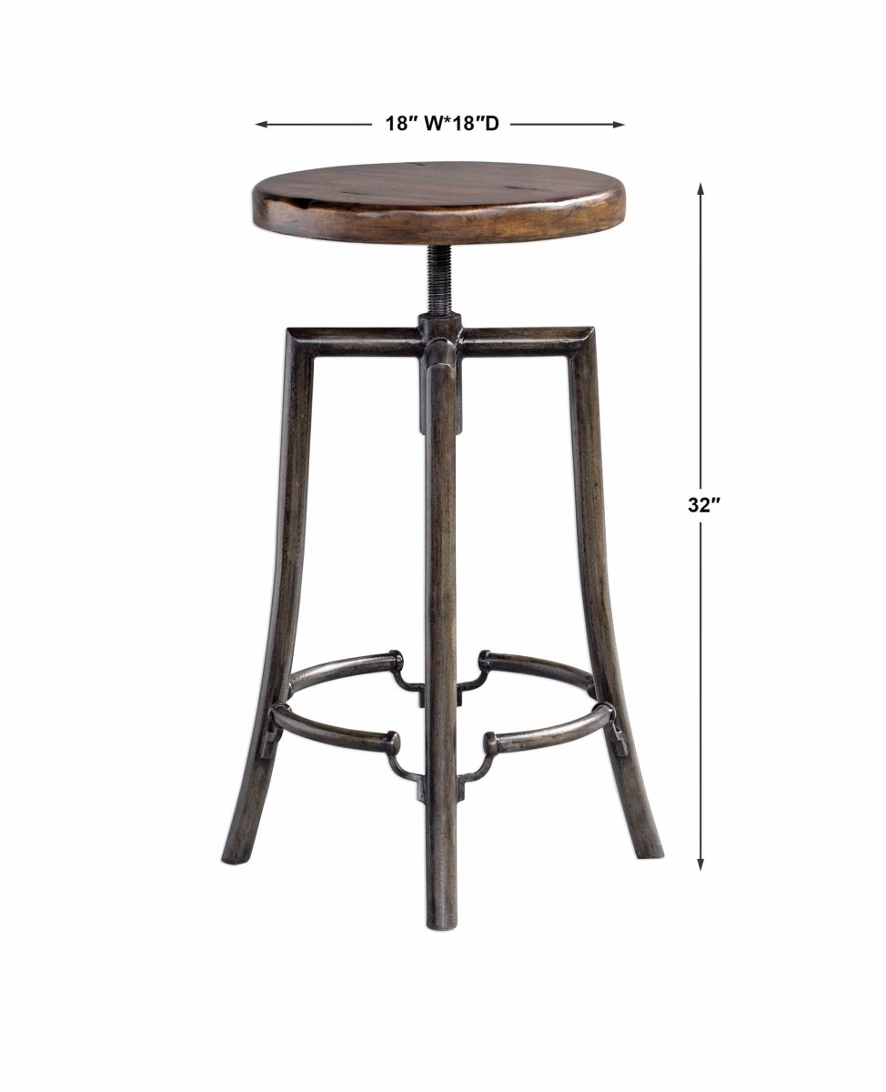 Westlyn Industrial Bar Stool - Uttermost - Bar Stools by Modest Hut