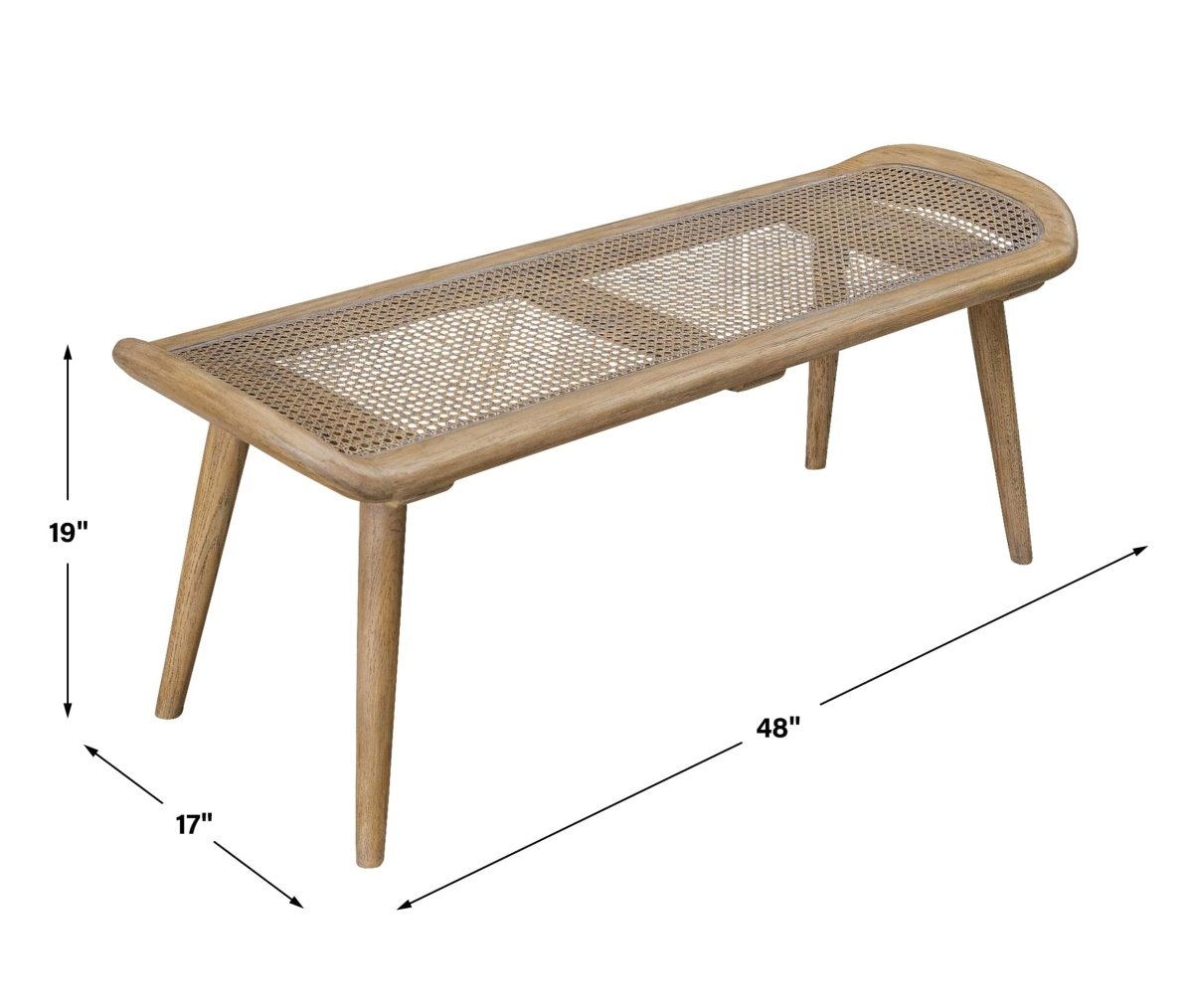 Arne Woven Rattan Bench - Uttermost - Benches by Modest Hut