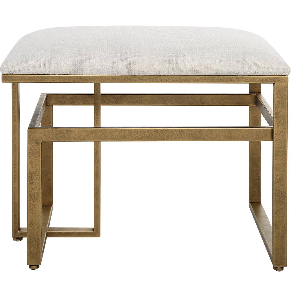 Asymmetrical Frame Iron Bench - Uttermost - Benches by Modest Hut