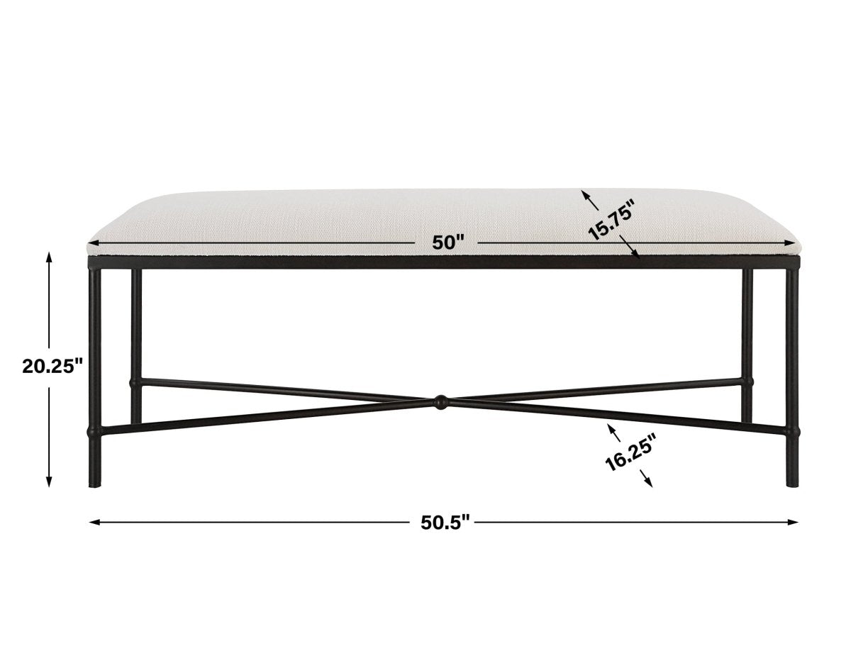 Avenham Black Framed Bench - Uttermost - Benches by Modest Hut