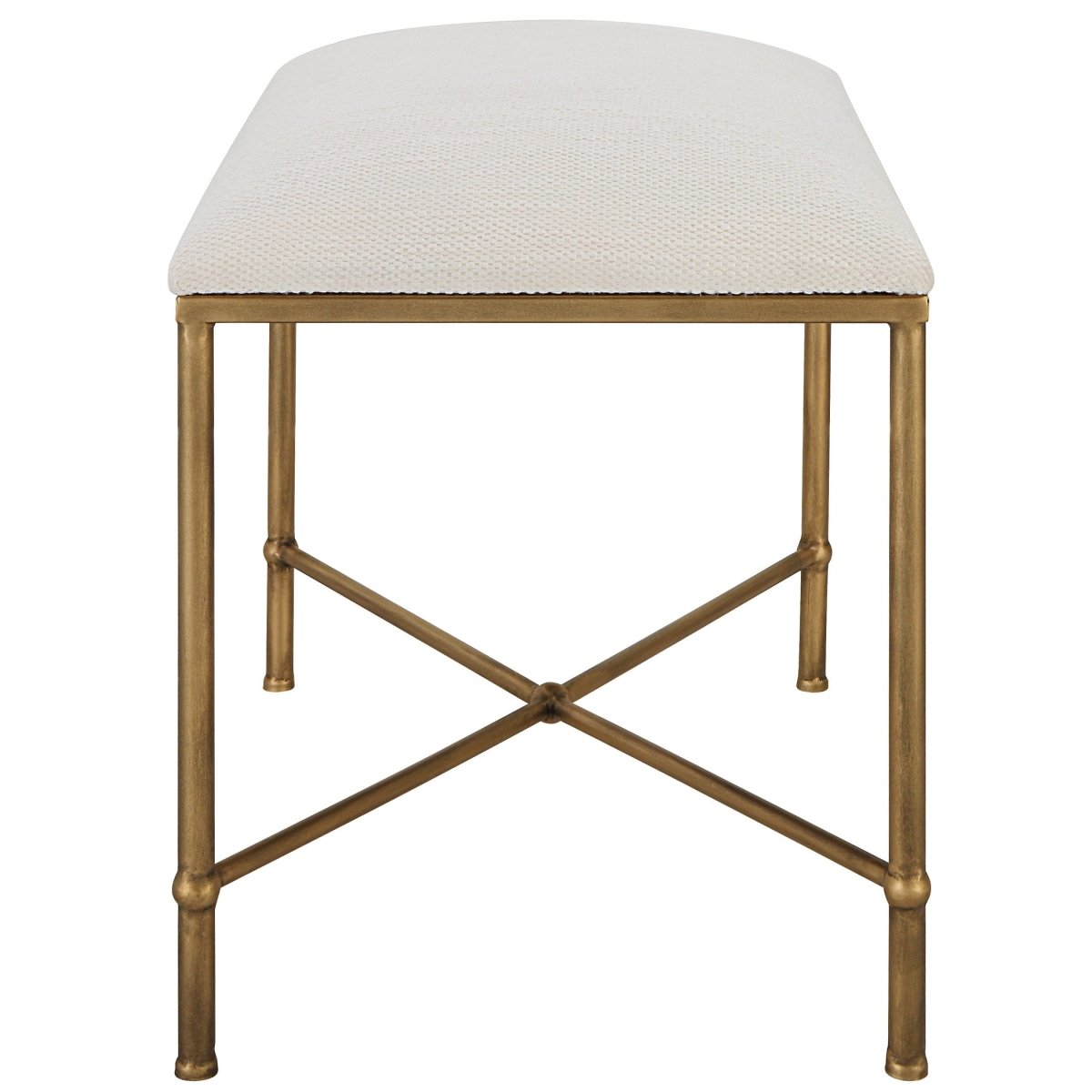 Avenham Small Gold Framed Bench - Uttermost - Benches by Modest Hut