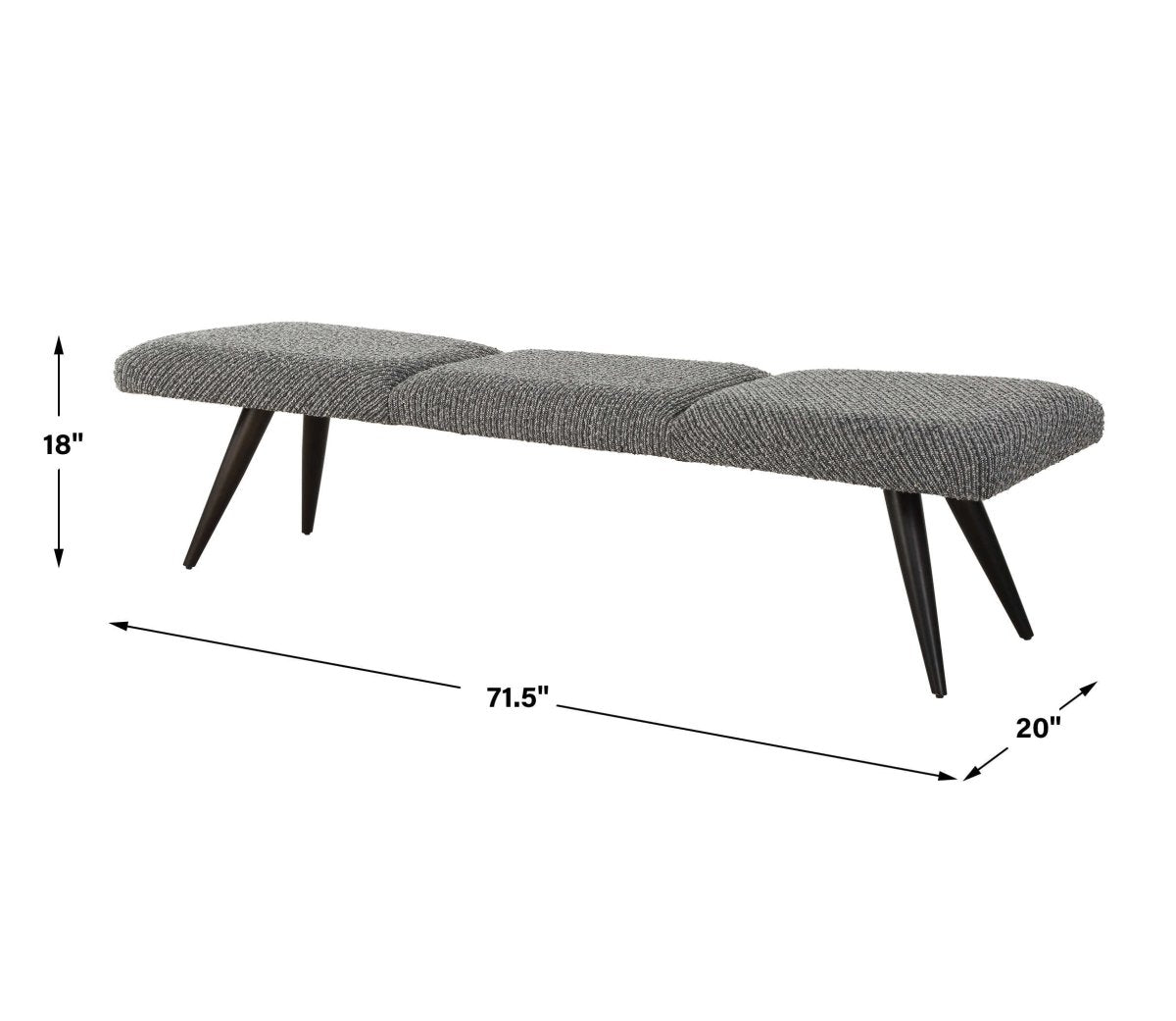 Bowtie Charcoal Fabric Bench - Uttermost - Benches by Modest Hut