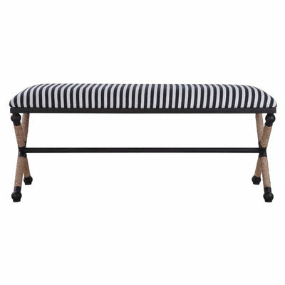 Braddock Striped Coastal Bench - Uttermost - Benches by Modest Hut