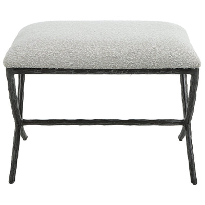 Brisby Gray Fabric Small Bench - Uttermost - Benches by Modest Hut