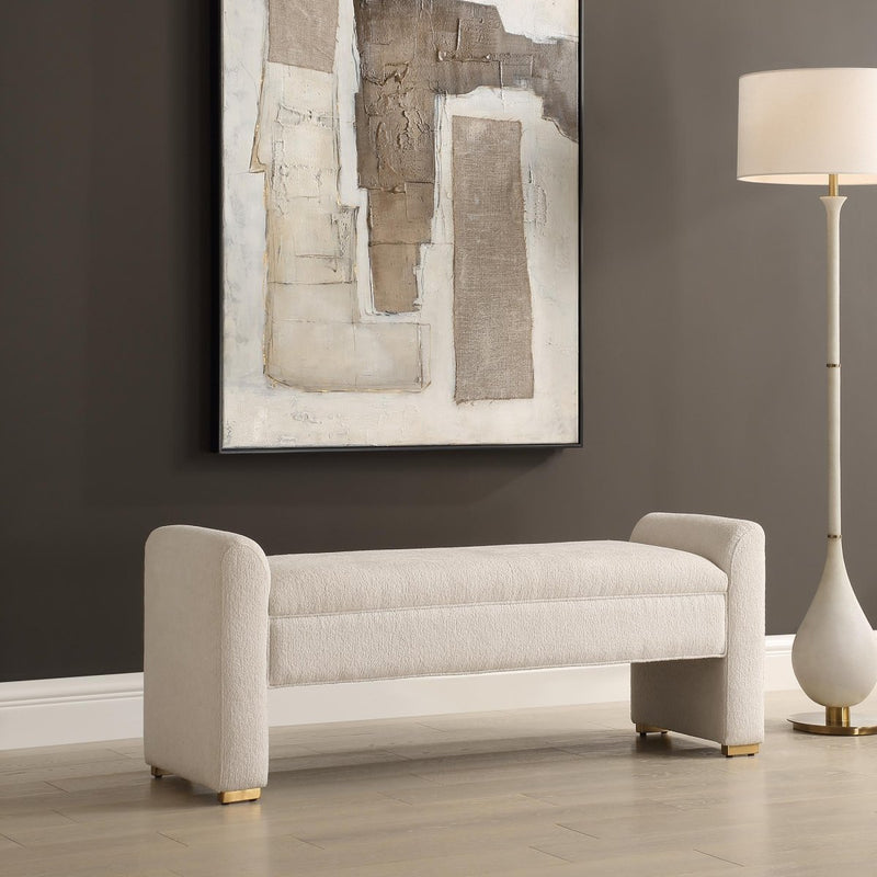 Caliste Ivory Bench - Uttermost - Benches by Modest Hut