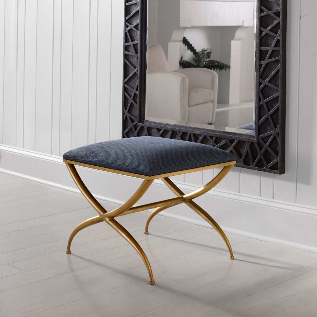 Crossing Small Navy Bench - Uttermost - Benches by Modest Hut