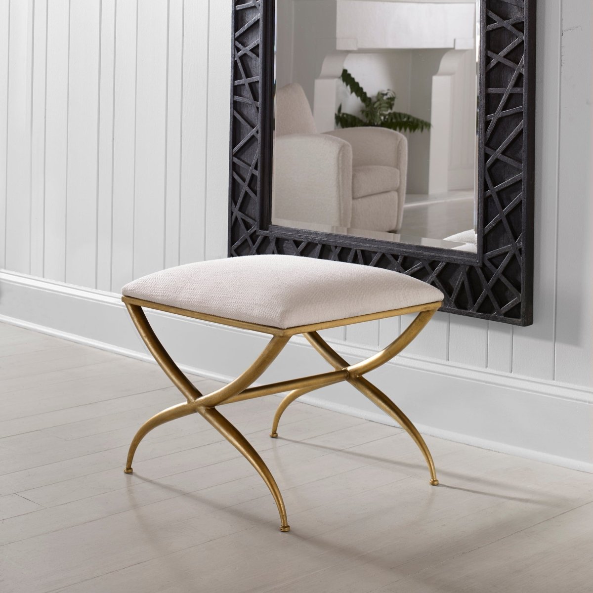 Crossing Small White Bench - Uttermost - Benches by Modest Hut