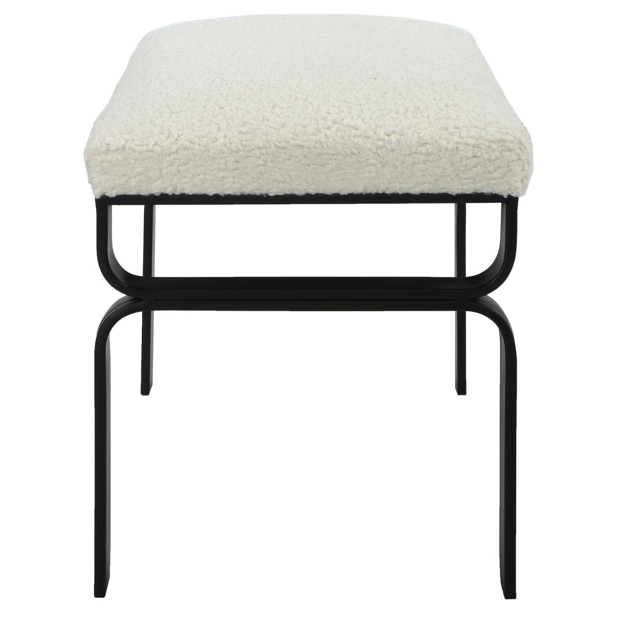 Diverge White Shearling Small Bench - Uttermost - Benches by Modest Hut