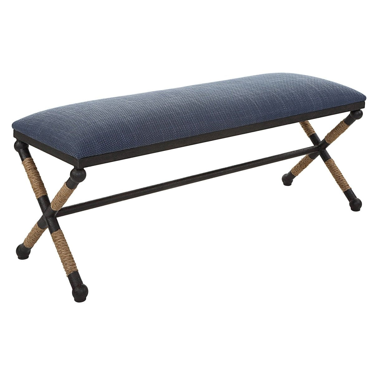 Firth Rustic Navy Bench - Uttermost - Benches by Modest Hut