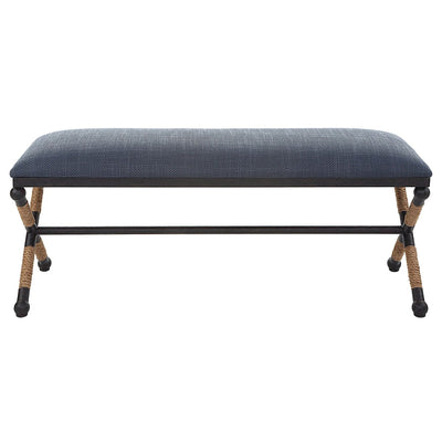 Firth Rustic Navy Bench - Uttermost - Benches by Modest Hut
