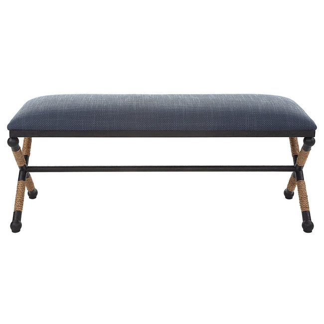 Firth Rustic Navy Bench - Uttermost - Benches by Modest Hut