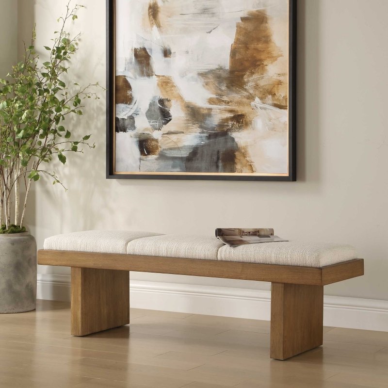 Haden White Upholstery Bench - Benches