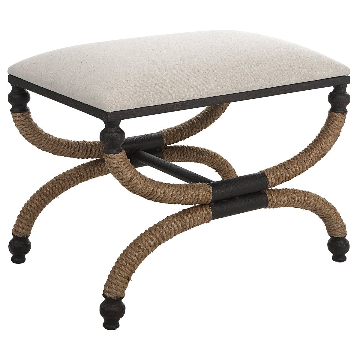 Icaria Upholstered Small Bench - Uttermost - Benches by Modest Hut