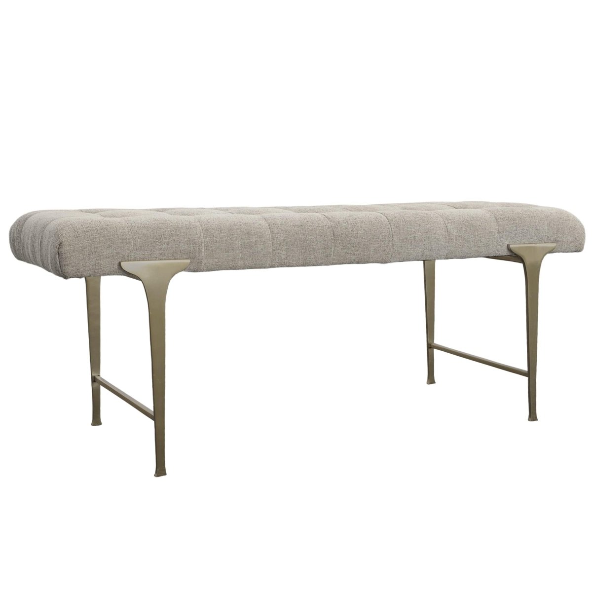 Imperial Upholstered Gray Bench - Uttermost - Benches by Modest Hut