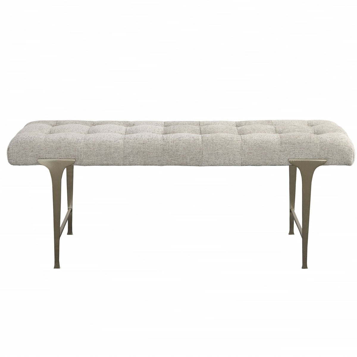 Imperial Upholstered Gray Bench - Uttermost - Benches by Modest Hut