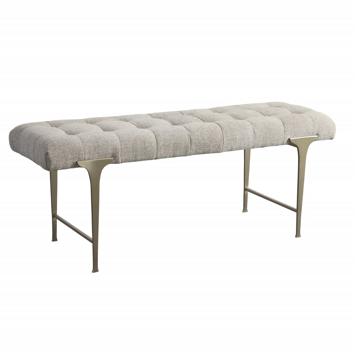 Imperial Upholstered Gray Bench - Uttermost - Benches by Modest Hut