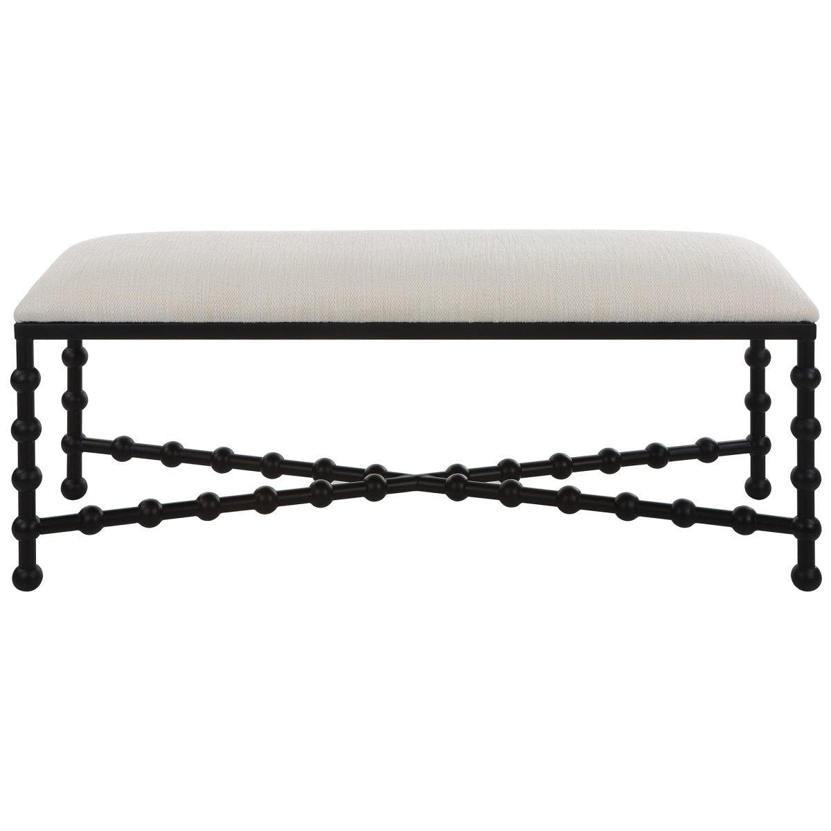 Iron Drops Cushioned Bench - Uttermost - Benches by Modest Hut