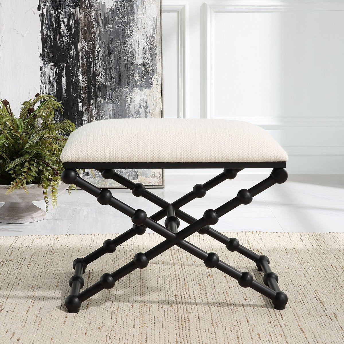 Iron Drops Small Bench - Uttermost - Benches by Modest Hut