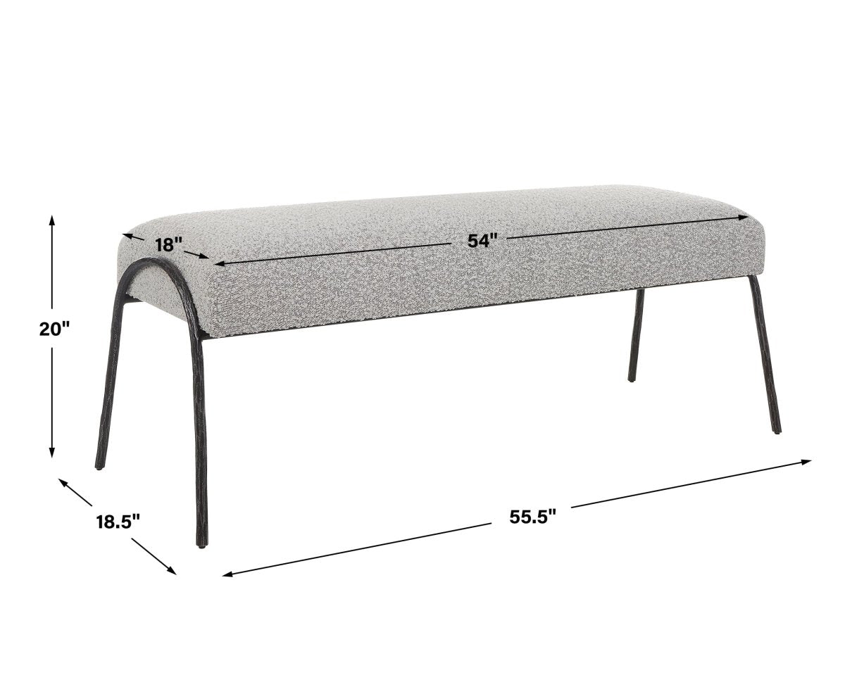 Jacobsen Modern Gray Bench - Uttermost - Benches by Modest Hut