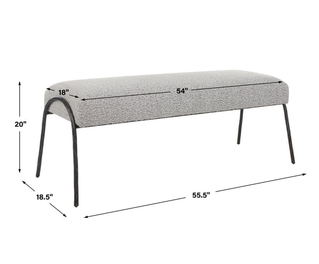 Jacobsen Modern Gray Bench - Uttermost - Benches by Modest Hut