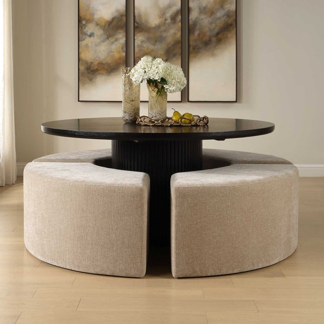 Khai Rounded Plush Dining Bench - Benches