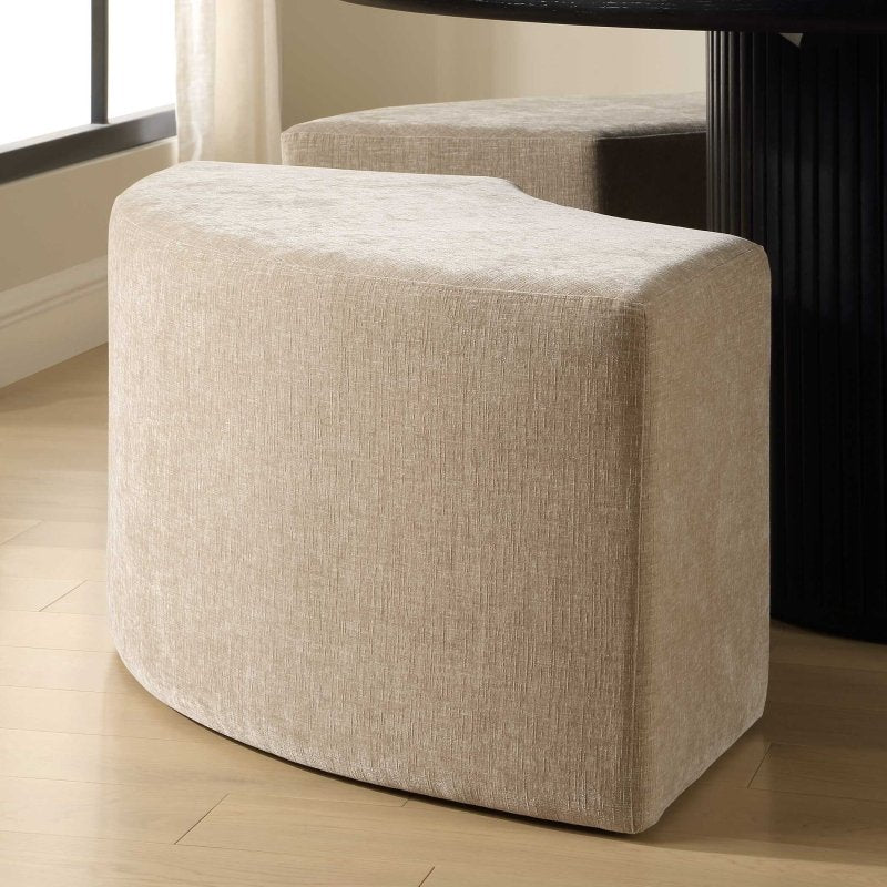 Khai Rounded Plush Dining Bench - Benches