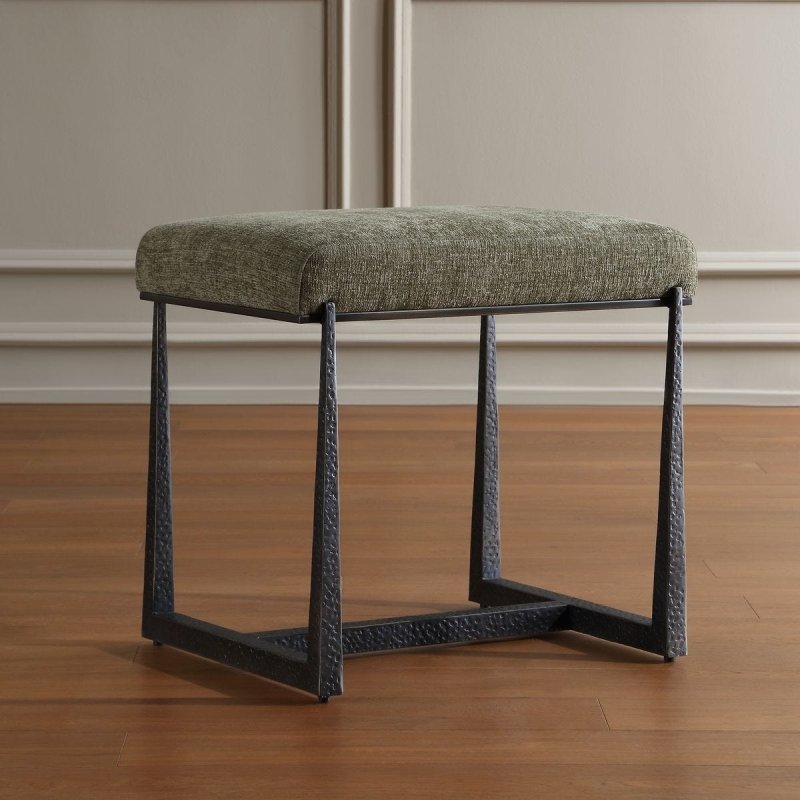 Side view of the Midas Small Bronze Bench by Uttermost