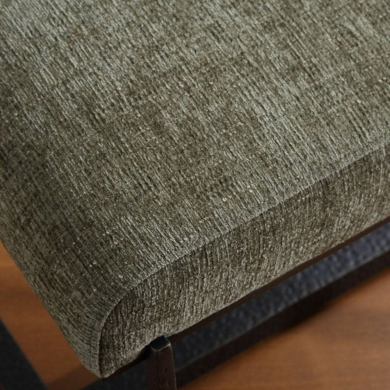 Detail view of the Midas Small Bronze Bench
