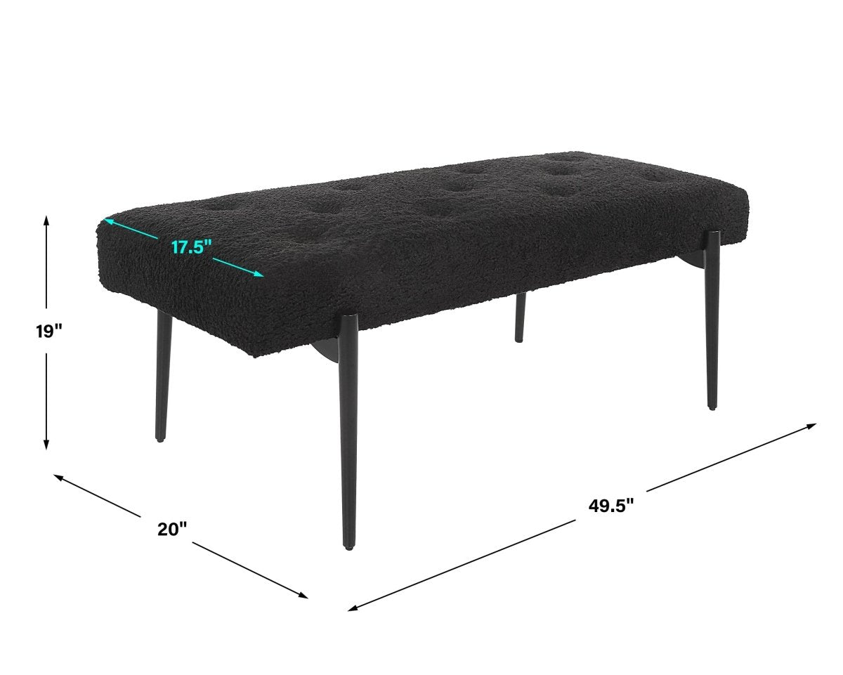 Olivier Modern Black Bench - Uttermost - Benches by Modest Hut